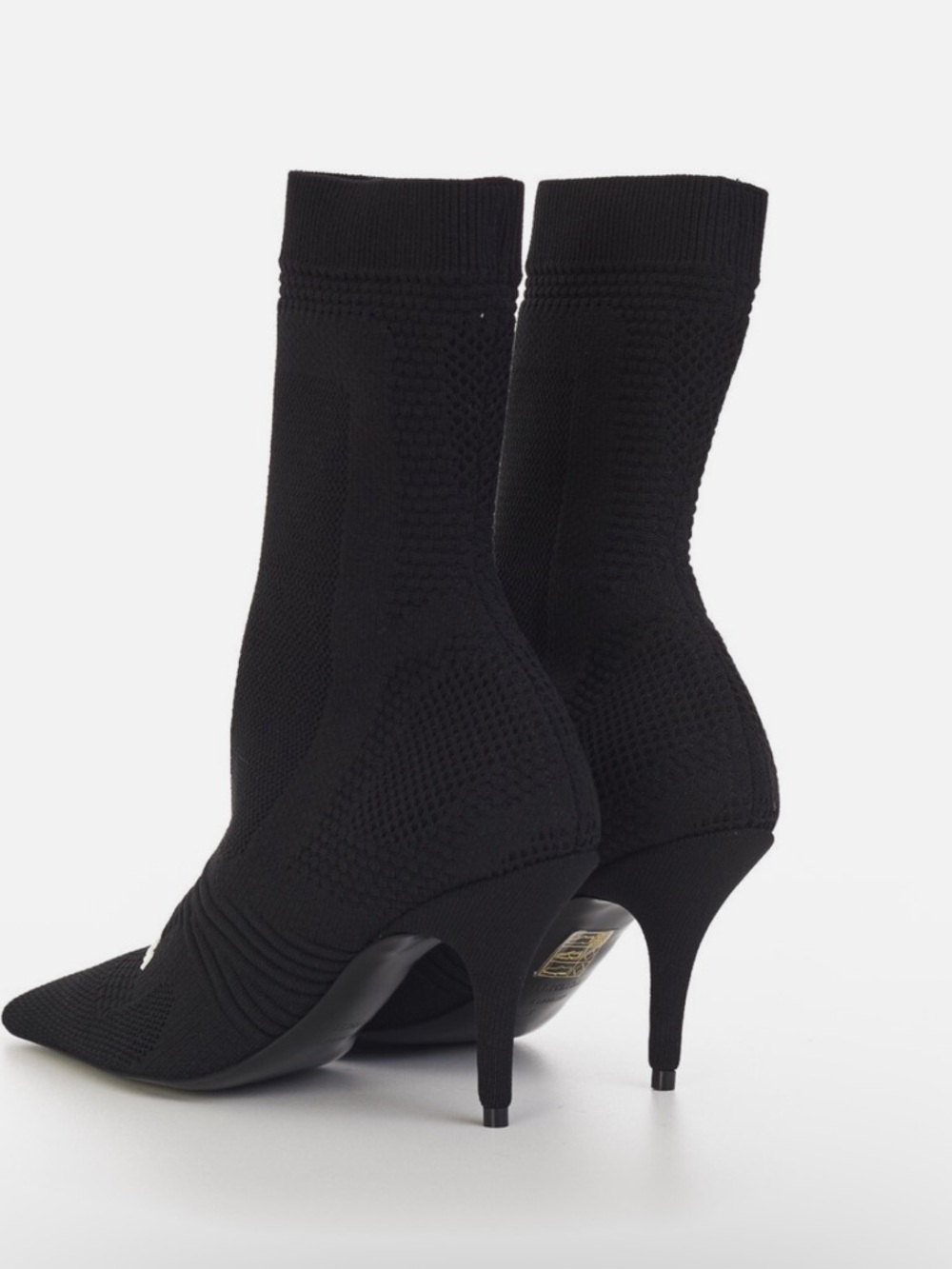Balenciaga Black Knit Sock Stiletto Ankle Boots - Picture 7 of 10